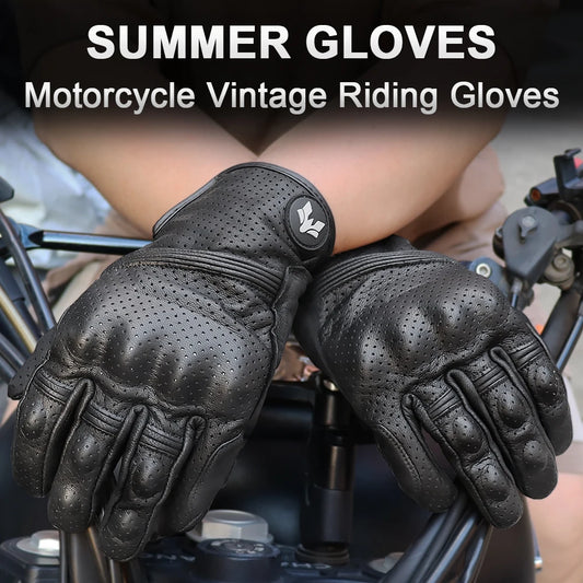 Non-Slip Leather Motorcycle Gloves