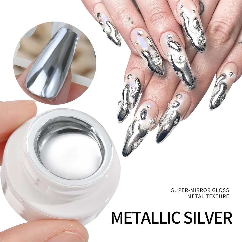 Metallic Chrome Nail Art Gel