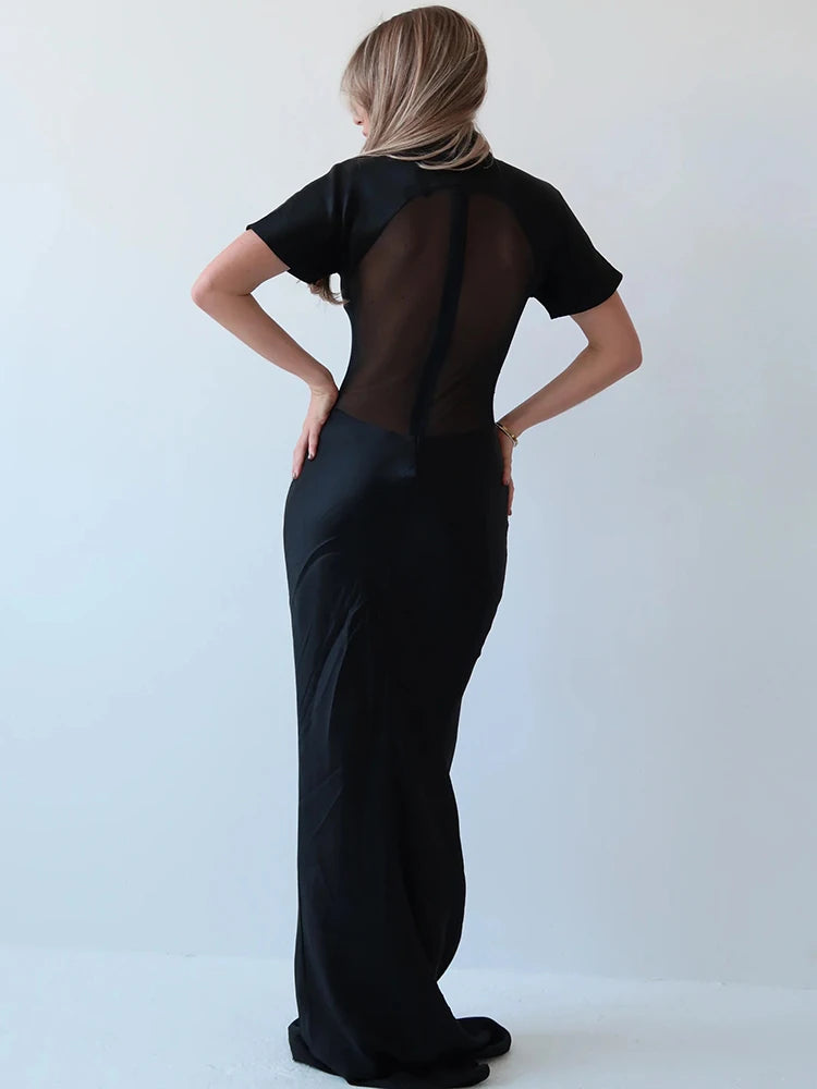 Sheer Turtleneck Dress
