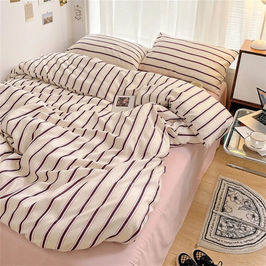 Cotton Striped Bedding Set