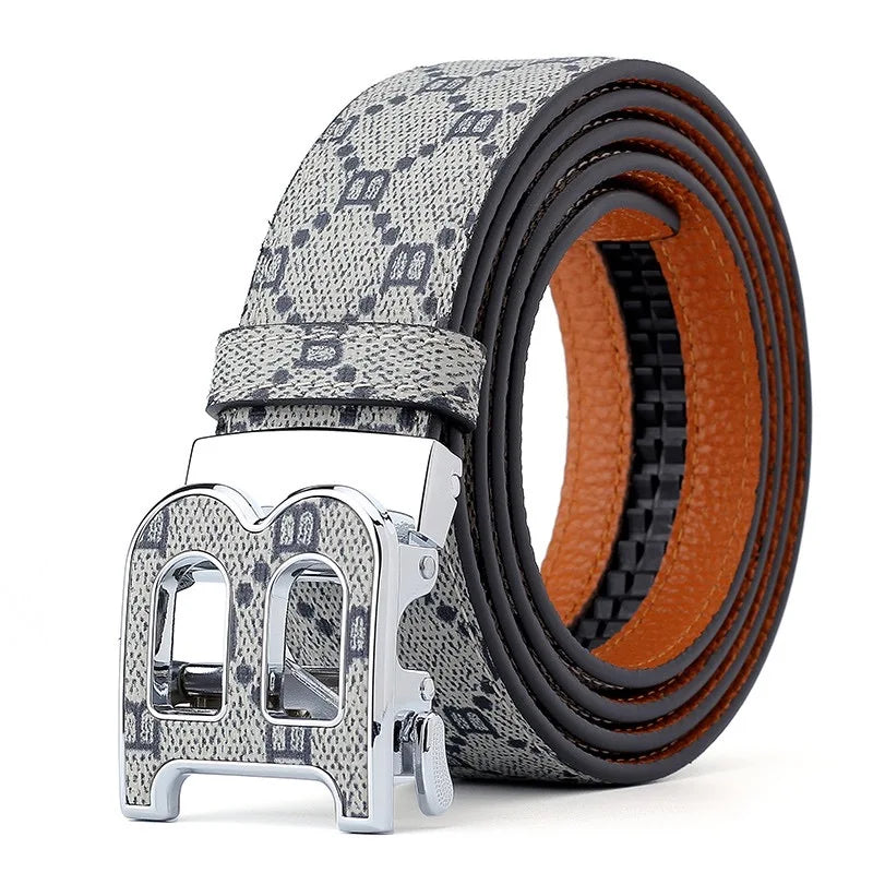 Luxury leather B buckle belt