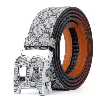 Luxury leather B buckle belt