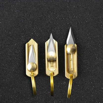 Push-Pull Brass Utility Knife