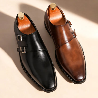 Leather Monk Strap Shoes