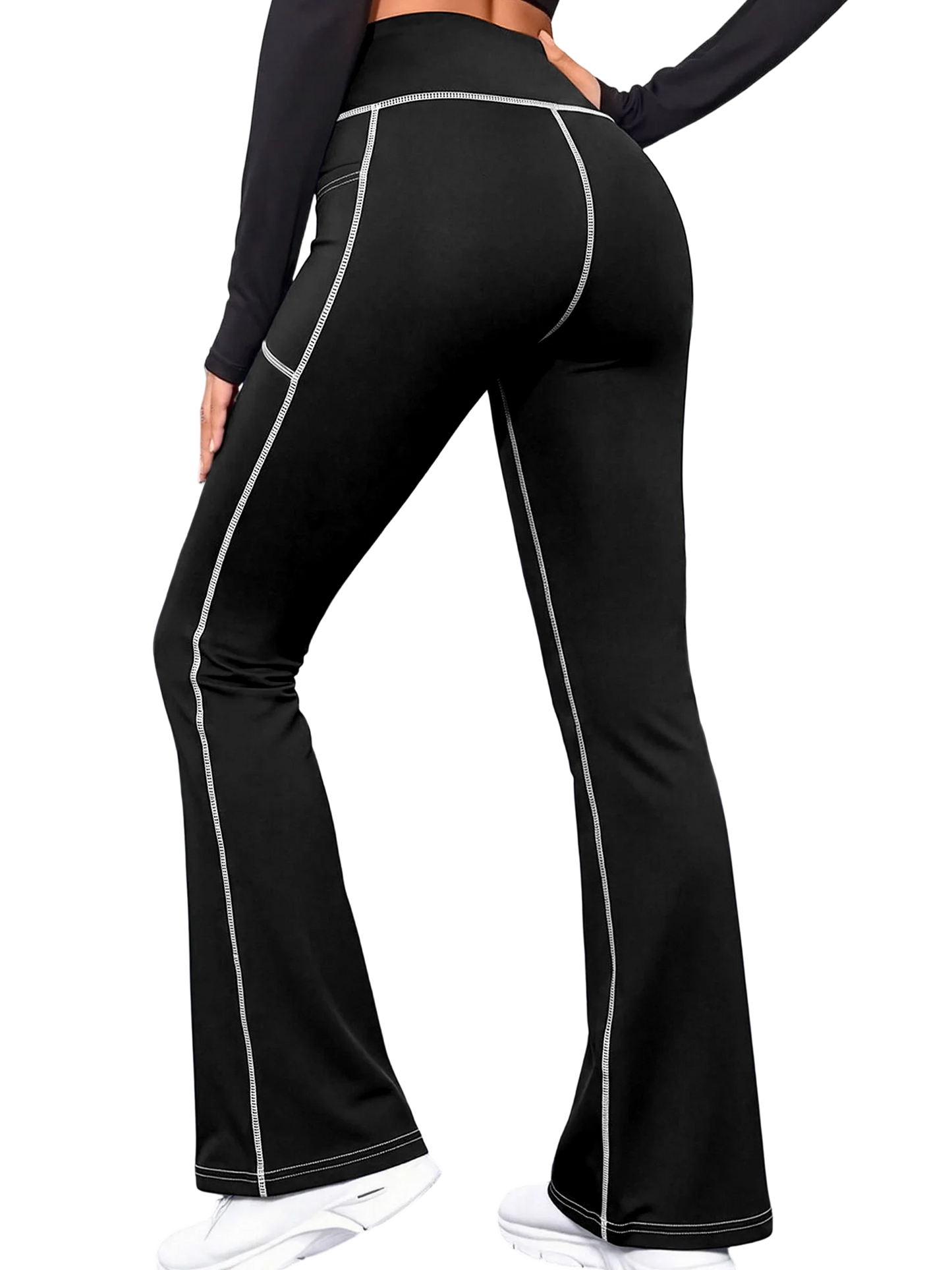 Contrast-Seam Flare Sport Trousers