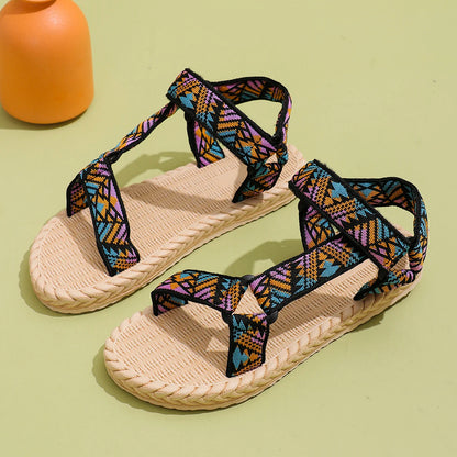 Hook & Loop Low Platform Sandals