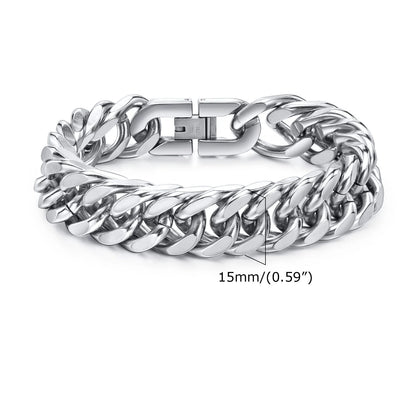 Double Curb Chain Bracelet