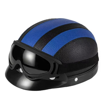 Vintage Leather Half Helmet