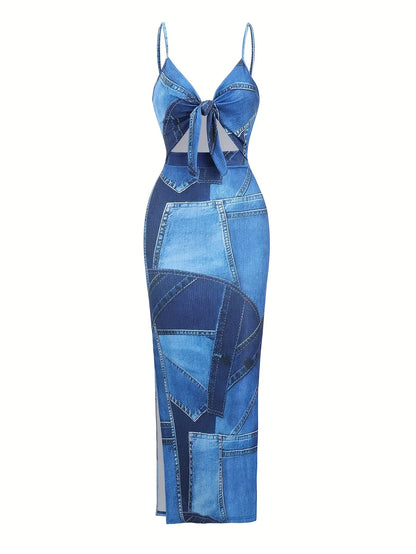 Summer Print Suspender Dress