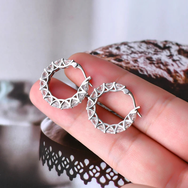 Moissanite Hoop Earrings