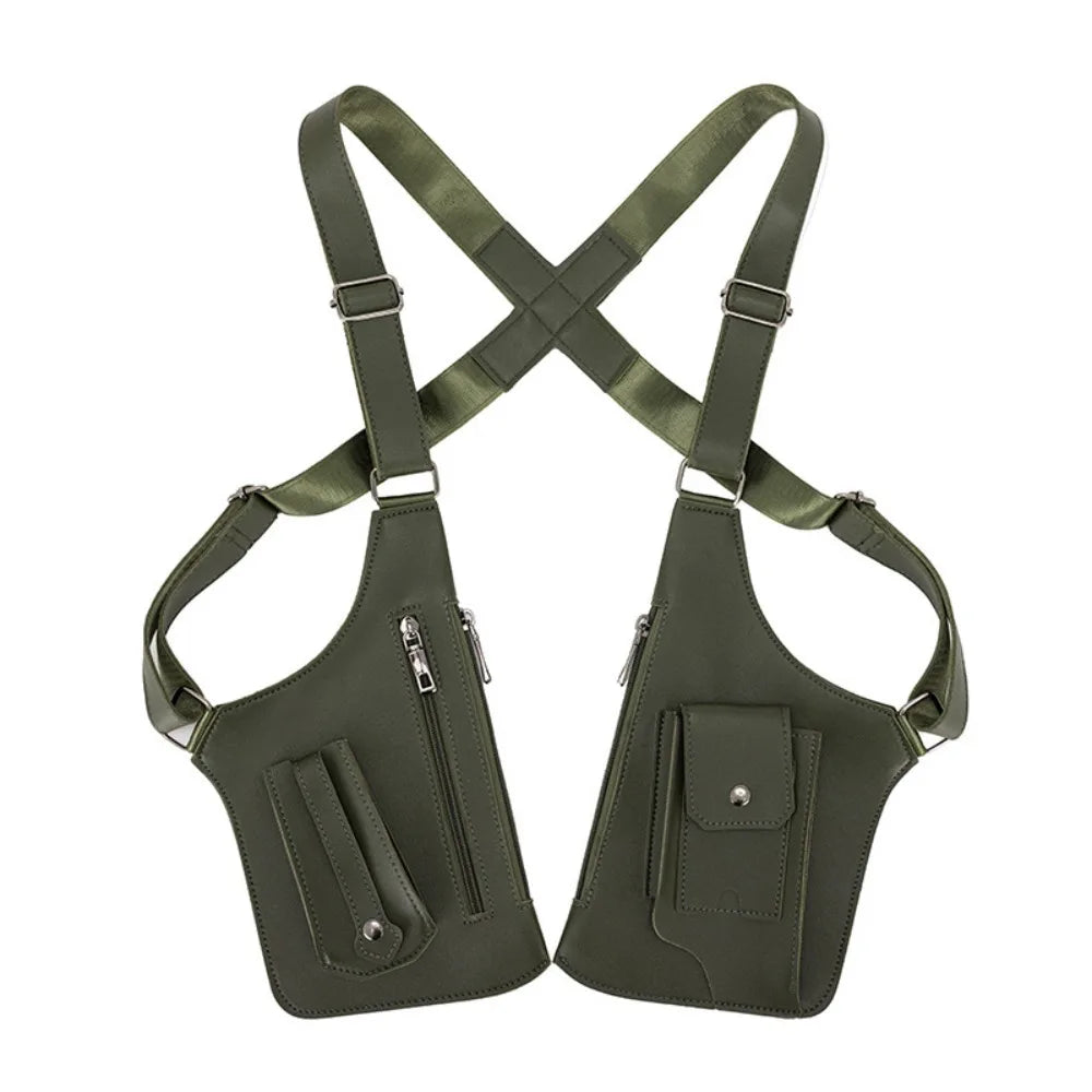 Anti-Theft PU Leather Chest Bag