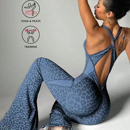 Leopard Flare Jumpsuit