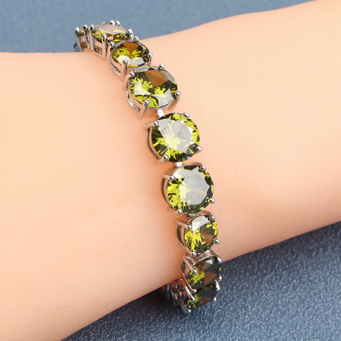 Sterling Zircon Chain Bracelet