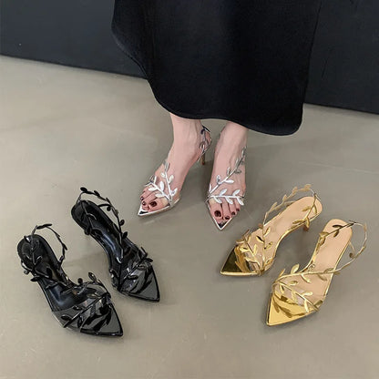 Golden High Heel Sandals
