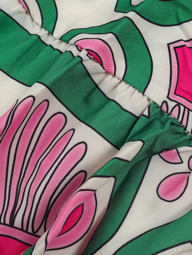 Printed Floor-Length Dress