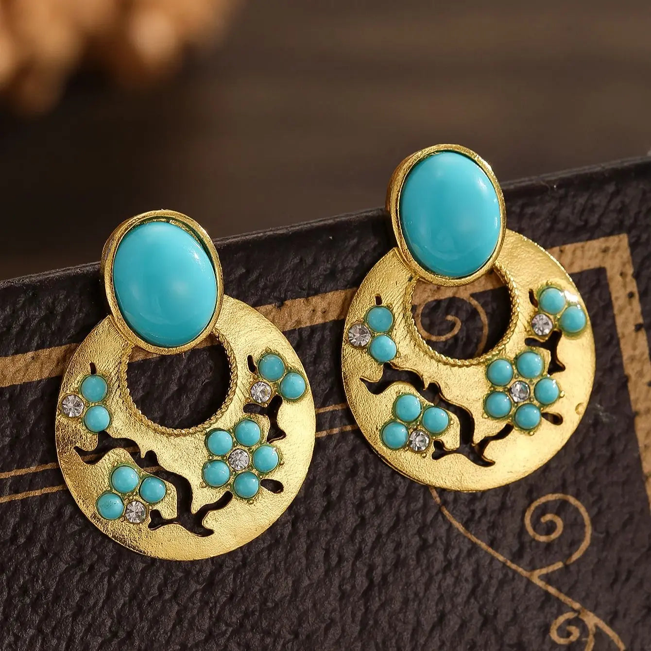 Bohemian Turquoise Drop Earrings