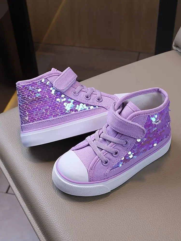 Holographic Scale Mid-Top Canvas Shoes