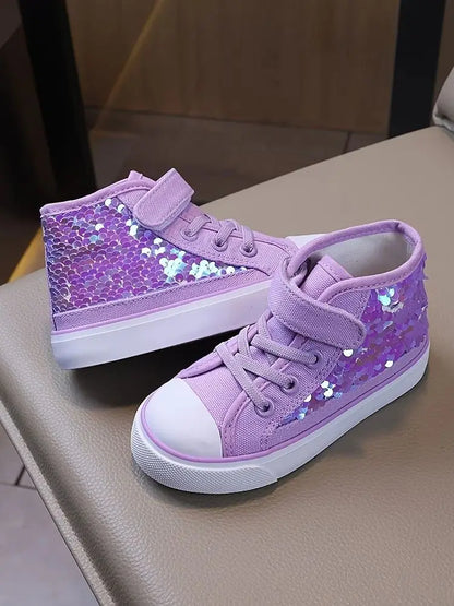 Holographic Scale Mid-Top Canvas Shoes