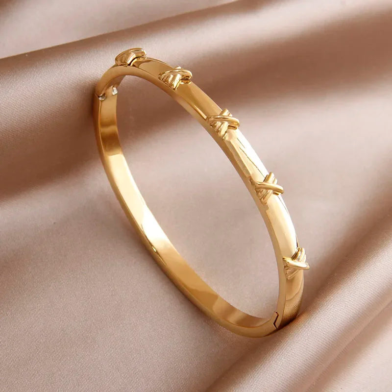 Gold Letter Cuff Bracelet
