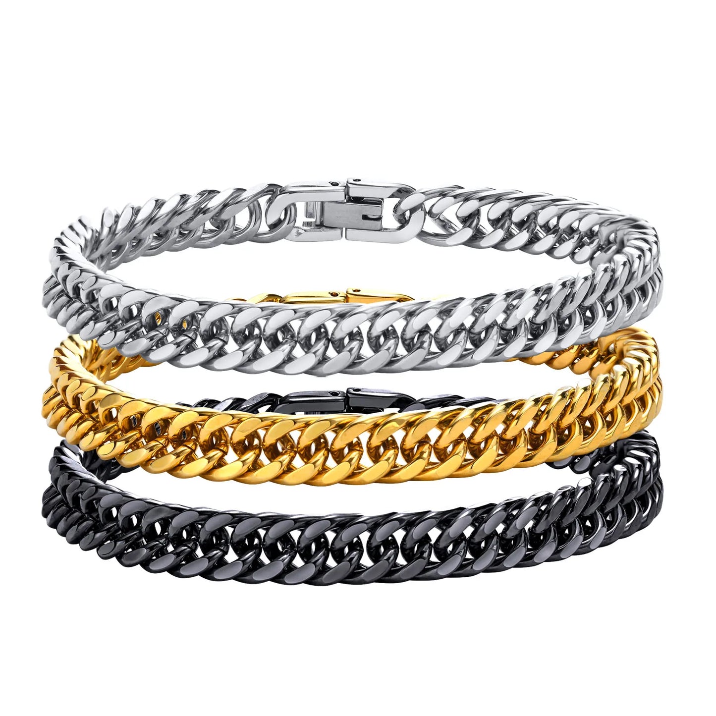 Double Curb Chain Bracelet