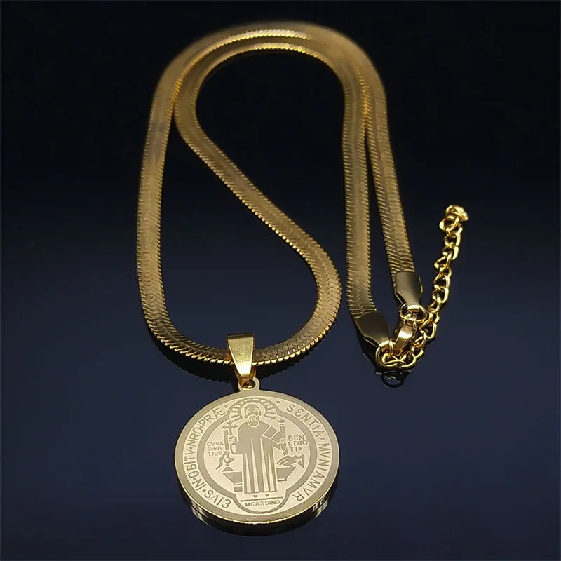 Saint benedict pendant necklace