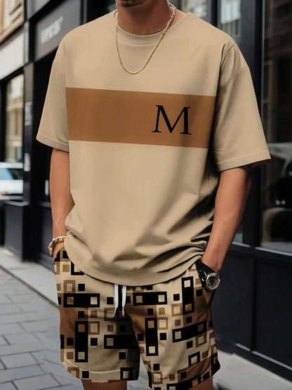 Cross Print T-Shirt Shorts Set