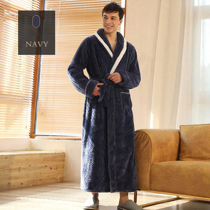 Autumn Winter Warm Coral Velvet Bathrobe