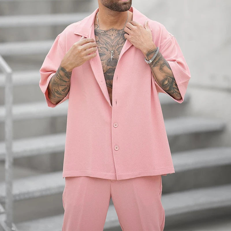 Solid Color Spring Summer Suit