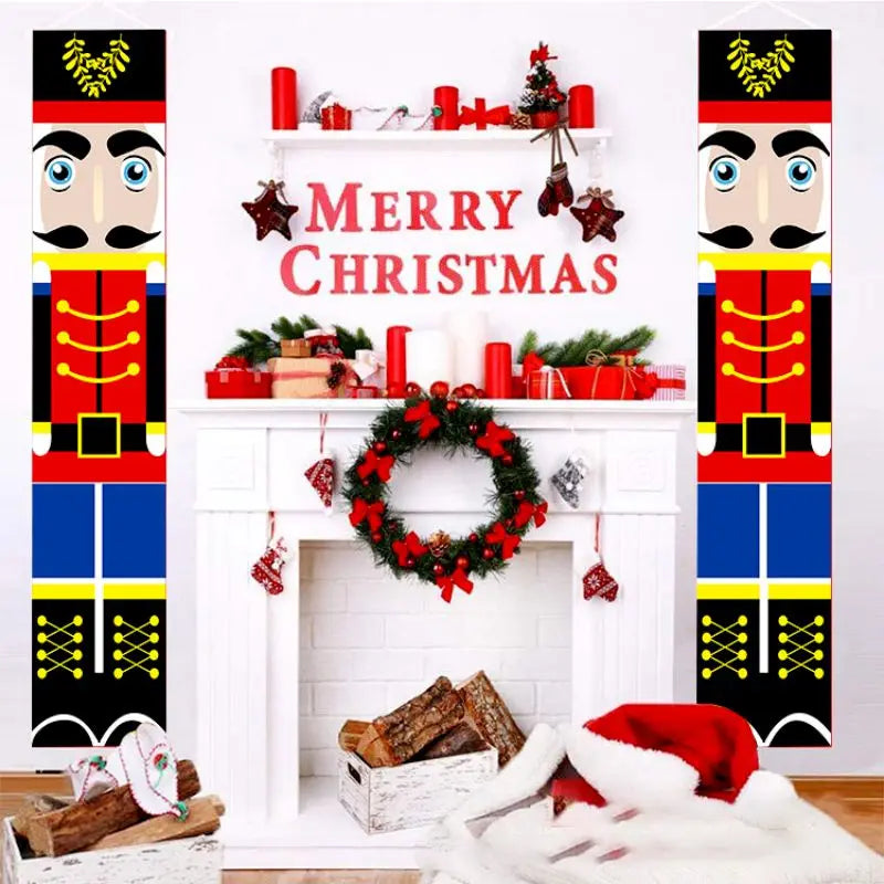 Christmas Hanging Door Banner Snowman Santa Decoration