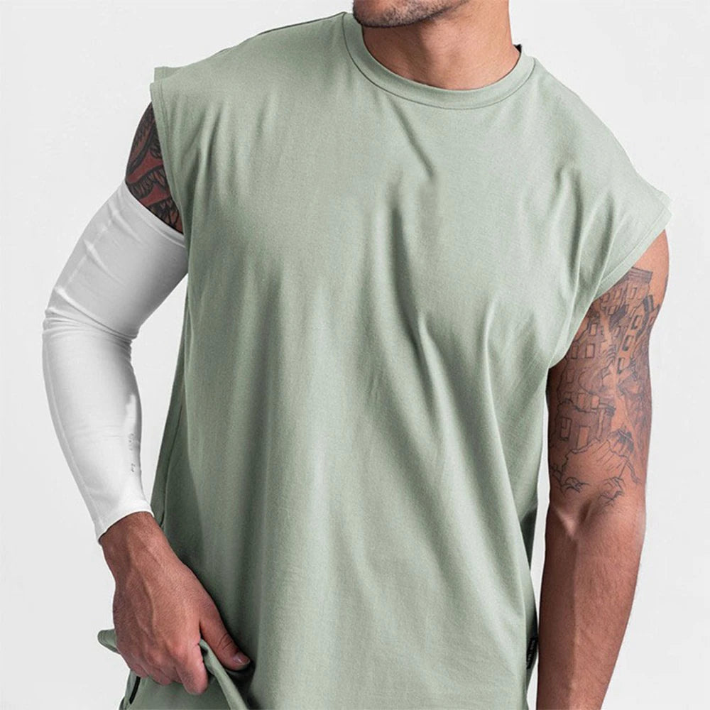 Oversized Cotton O-Neck Tank Top