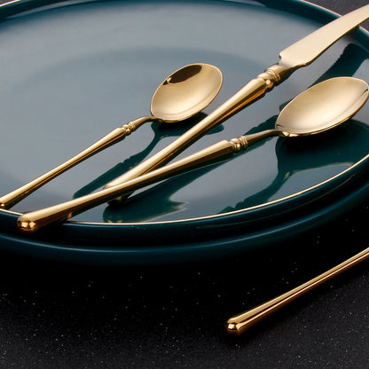 Metal Gold Cutlery Set Tableware