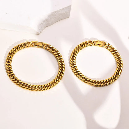 Double Curb Chain Bracelet