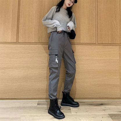Black Hip-Hop Cargo Joggers