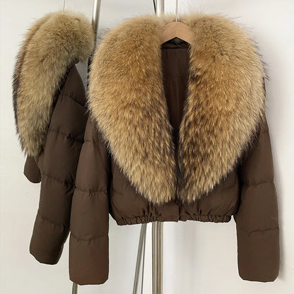 Fur Collar Duck Down Puffer Jacket