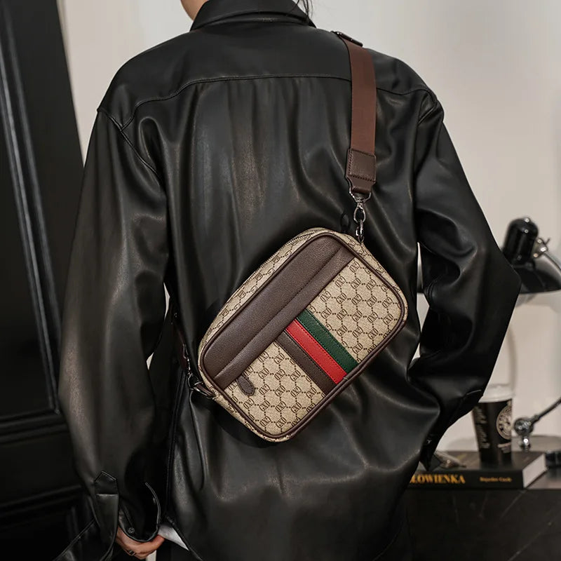 Two-Compartment PU Sling Bag