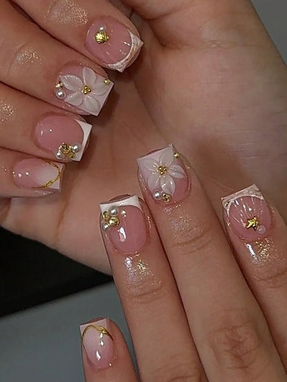 Square Color Press-On Nails
