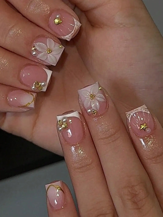 Square Color Press-On Nails