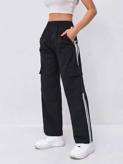 Double-Pocket Elastic Slimming Trousers