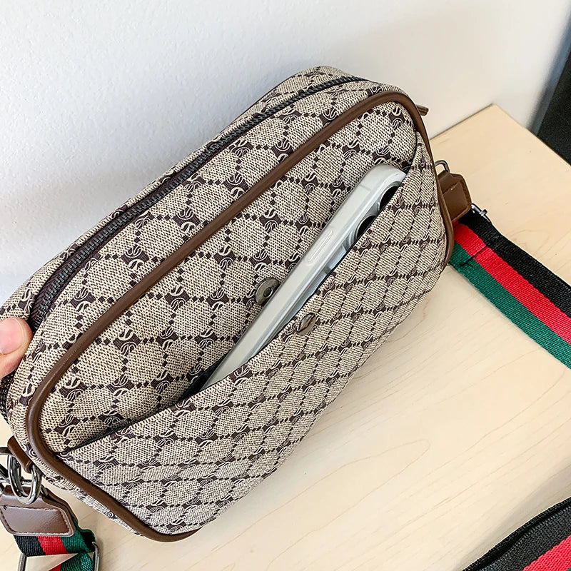 Color Block PU Sling Bag