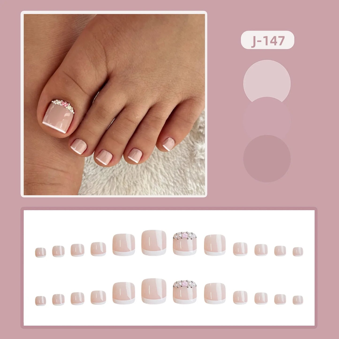 Office Toe Press-On Nails