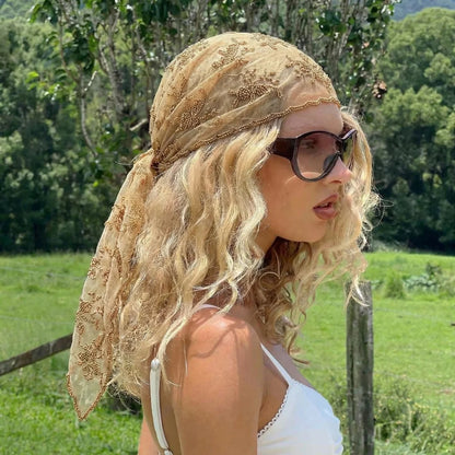 Bandana Silk Lace Scarf