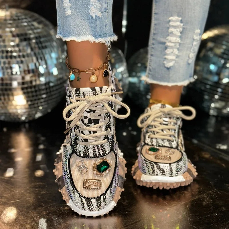 Women’s Rhinestone Platform Sneakers