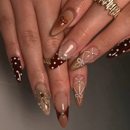 24Pcs French Ballerina Nail Tips
