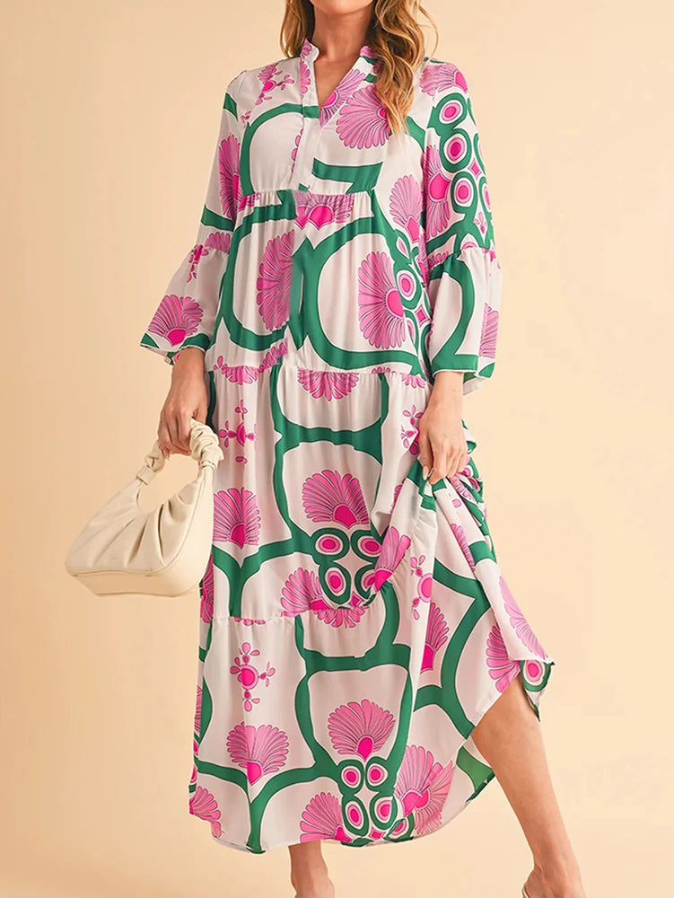 Printed Floor-Length Dress