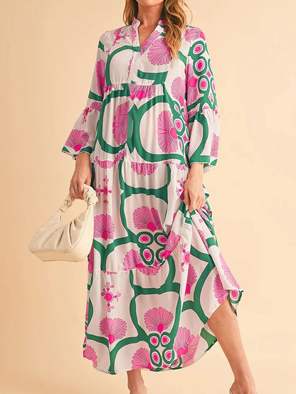 Printed Floor-Length Dress