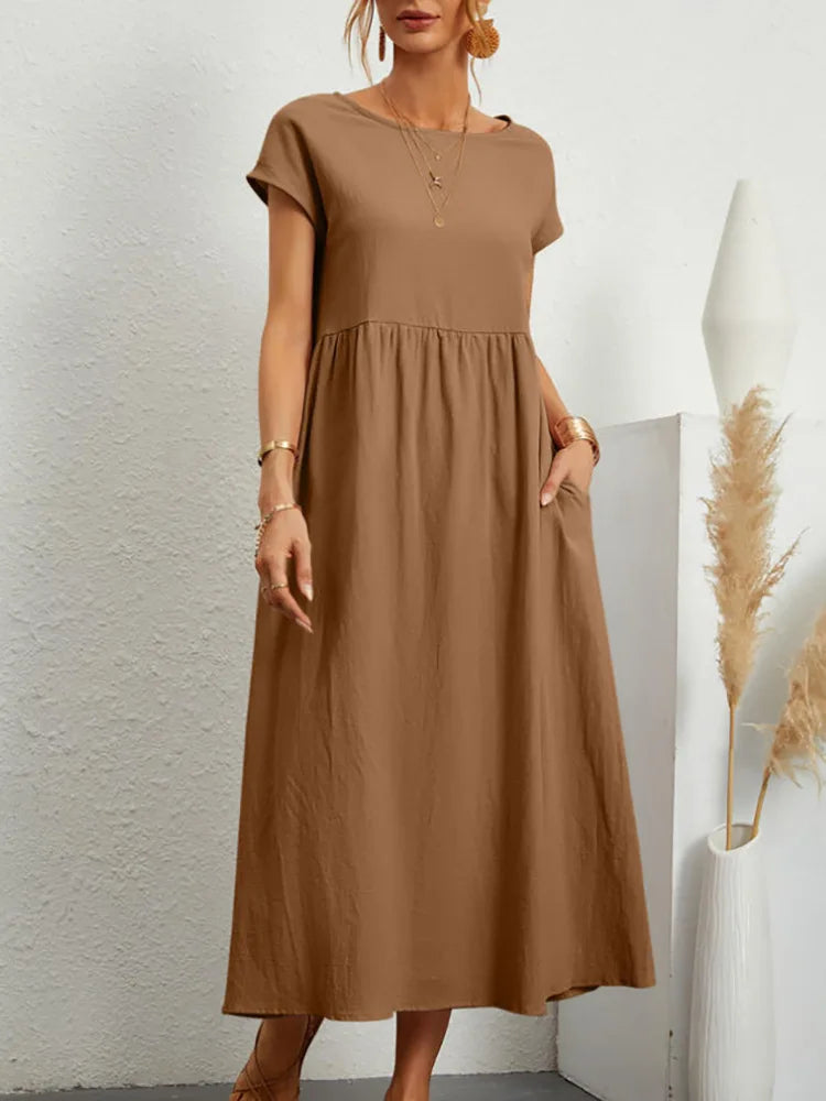 Vintage Solid Summer Dress