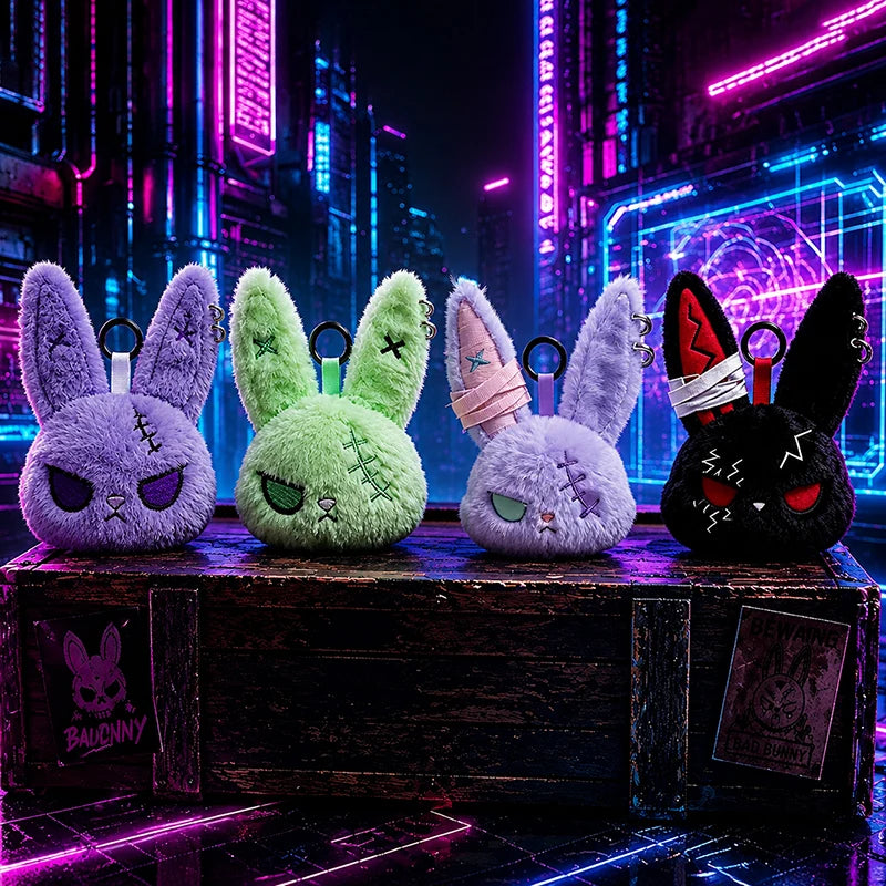 Gothic Bunny Keychain Rabbit Head