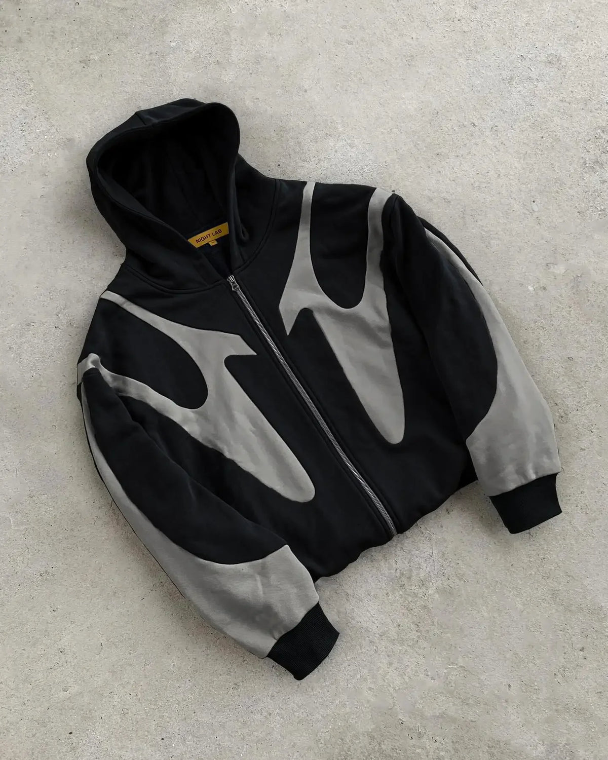 Geometric Patchwork Zip Hoodie
