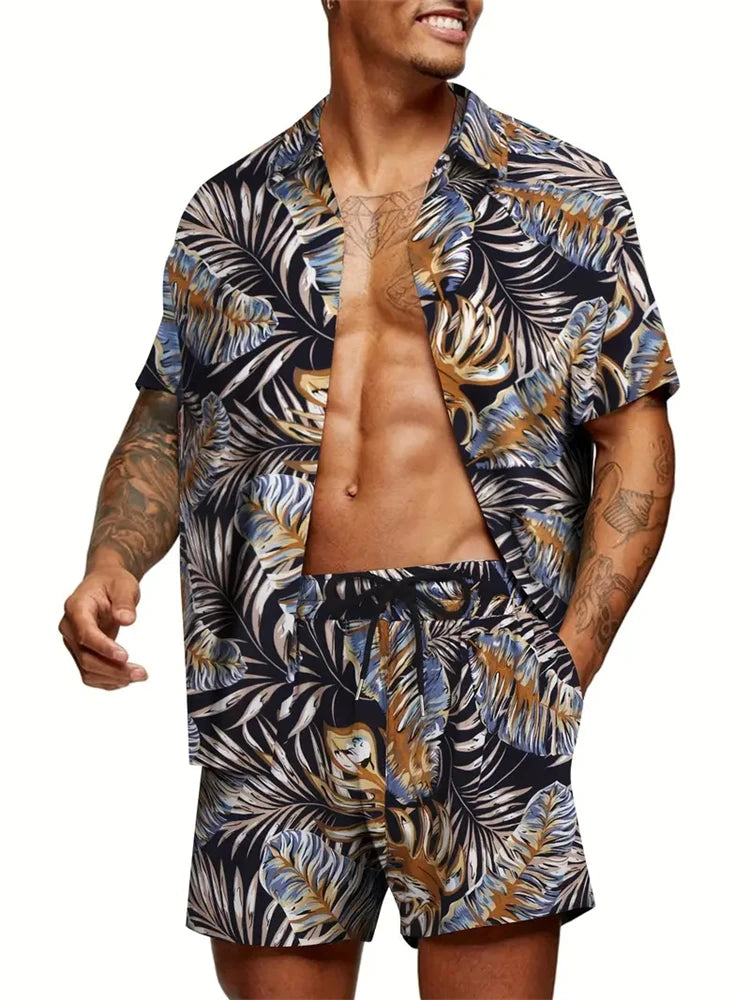 Jungle Print Hawaiian Shirt Set