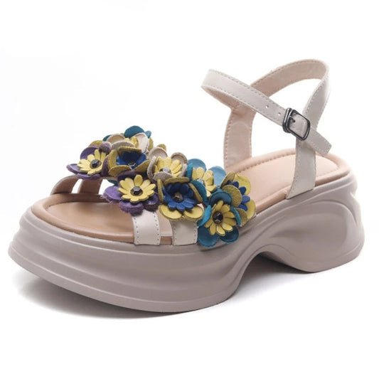 Leather Wedge Sandals